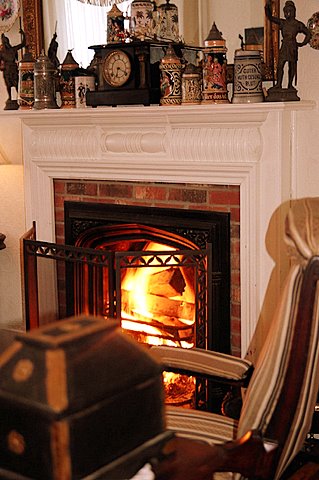 Sit by the cozy fireplace in the parlor and sip a beverage or enjoy a good book