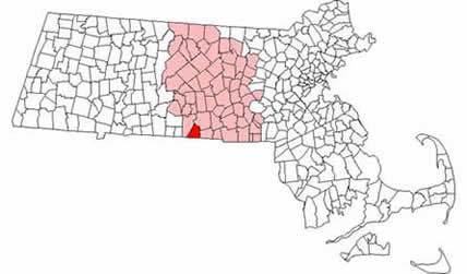 Map of Massachusetts and Central Mass Area